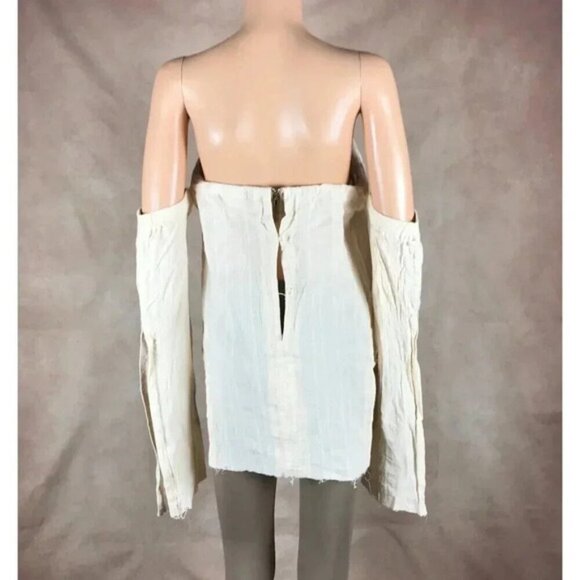 LEXI DREW Off The Shoulder Distressed Boho Top MEDIUM - Picture 8 of 8